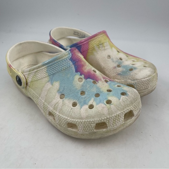 Crocs Unisex Kids Classic Clogs Rainbow Tie Dye Junior Size 3 - (basically a 3Y) - Picture 11 of 11